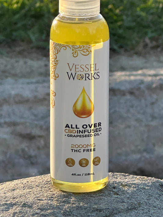 Vessel Works All Over CBD Grape Seed Oil 4oz 2000mg for pain