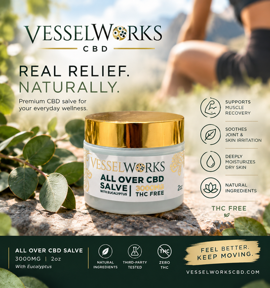 Vessel Works All Over CBD Salve 2oz 3000mg THC free
