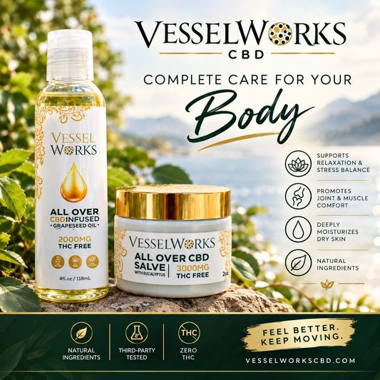 Vessel Works All Over CBD Salve THC FREE Bundle