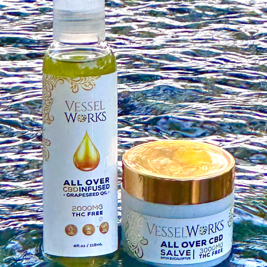 Vessel Works All Over CBD Salve and Oil bundle