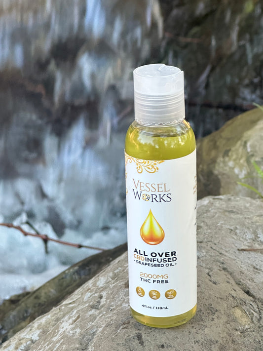 Vessel Works All Over CBD Grape Seed Oil 4oz 2000mg for pain